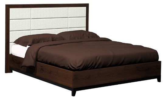 Country View Woodworking American Modern Brown Maple 12-Panel Upholstered  Queen Bed-0