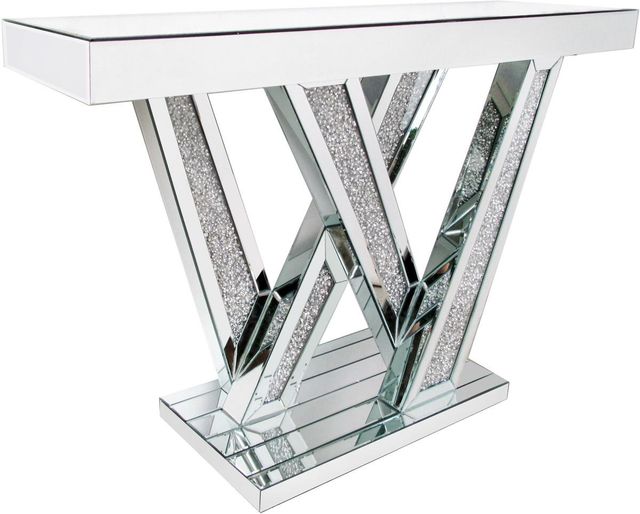 Signature Design by Ashley® Gillrock Mirror Glass Console Table with Silver Base-4