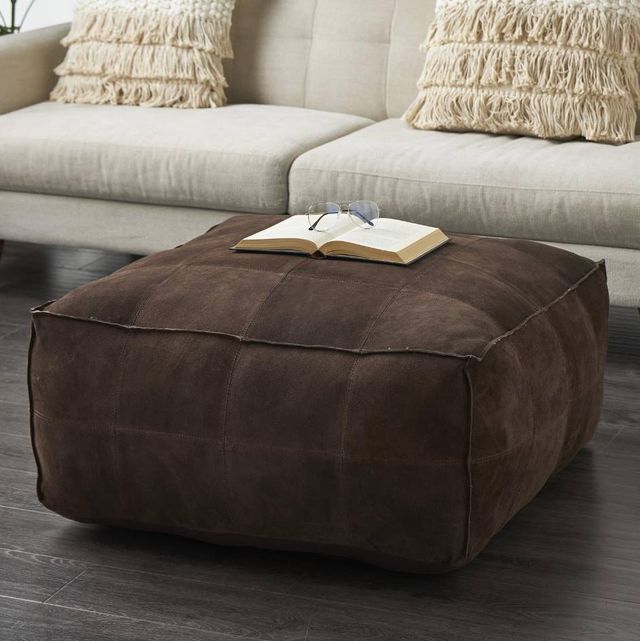 Deco Marche Dark Brown Square Pouf-3