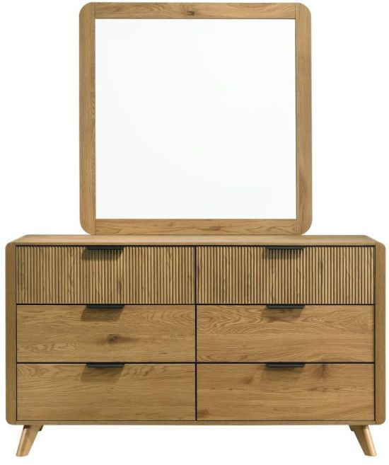 Coaster® Bennett Light Oak Dresser and Mirror Set-3
