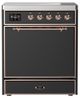 Ilve® Majestic III 30" Graphite Matte Pro Style Induction Range with Solid Door and Copper Trim-0