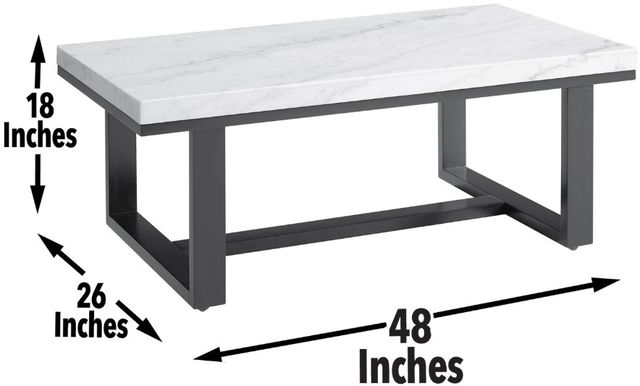 Steve Silver Co. Lucca White Cocktail Table with Espresso Base-2