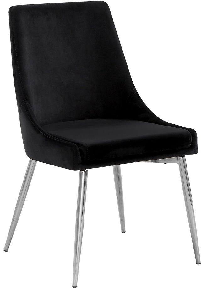 Meridian Furniture Karina Black/Chrome Velvet Dining Chair-0