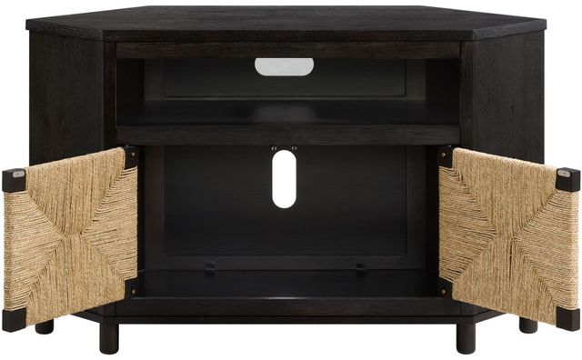 Martin Svensson Seagrass & Wood Smoked Corner TV Stand-4