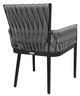 CabanaCoast® Customizable Trellis Aluminum/Natural Fiber Outdoor Dining Arm Chair-2