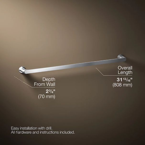 KOHLER® Avid® Polished Chrome 30" Towel Bar-2