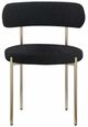 Meridian Furniture Beacon Black/Brushed Brass Boucle Upholstered Dining Chair-1