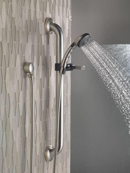 Peerless Choice Brushed Nickel Slide Bar and Handshower-2