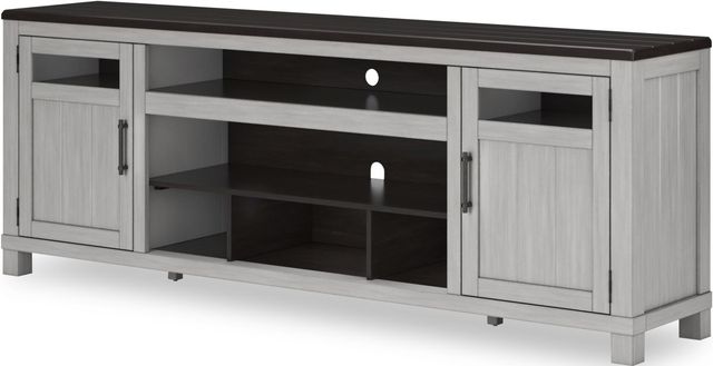 Signature Design by Ashley® Darborn Gray/Brown 88" TV Stand with Electric Fireplace-1