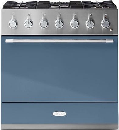 AGA™ Mercury 36" Stainless Steel Pro Style Dual Fuel Range with Stone Blue Door-0