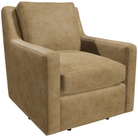 Craftmaster® Customizable CM Leather Track Arm Swivel Chair-1
