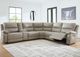Signature Design by Ashley® Brannigan 5-Piece Pebble Power Reclining Sectional with Storage Consoles-4