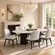 Elements International Sylvie 7-Piece Dark Brown/White Oval Dining Set-1