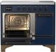 Ilve® Majestic III 40" Midnight Blue Pro Style Induction Range with Solid Door and Burnished Trim-3