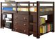 Donco Kids Study & Sleep Dark Cappuccino Youth Twin Low Loft with Desk, Chest and Bookcase-0