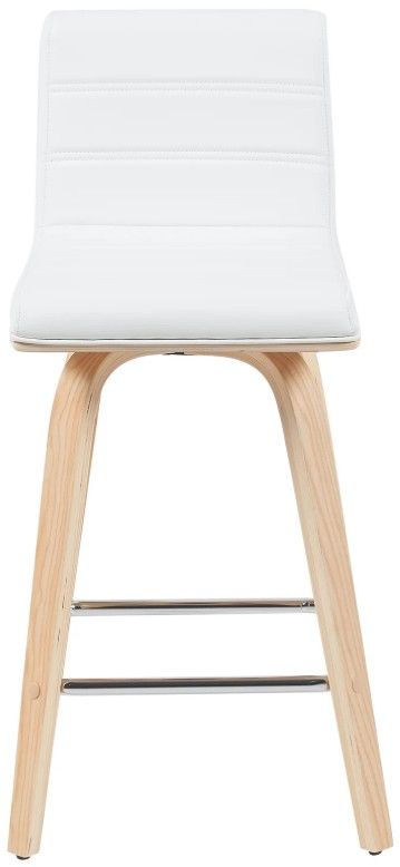 Armen Living Vienna Oak/White Swivel Counter Stool-2