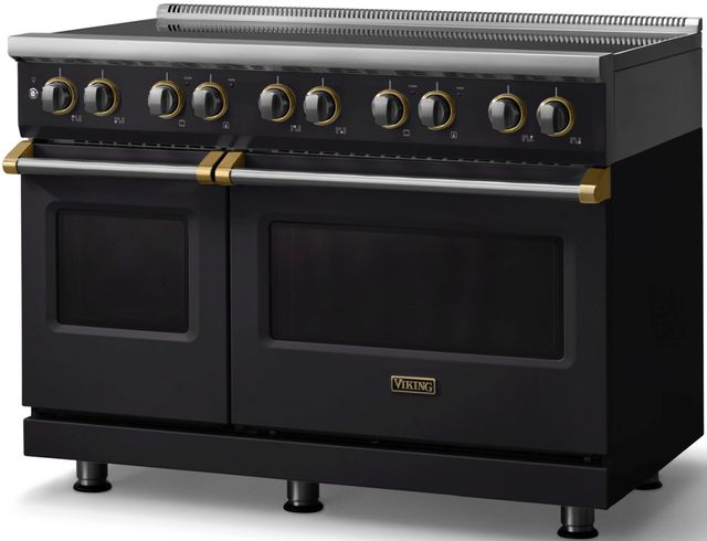 Viking® 5 Series 48" Onyx Pro Style Induction Range with Brushed Brass Trim-2