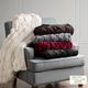 Olliix by Madison Park Luxury Ruched Fur Grey Throw-3