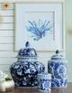 A & B Home Aline Blue/White Ginger Jar-5