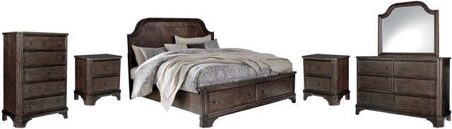 Signature Design by Ashley® Adinton 6-Piece Brown California King Panel Storage Bed Set-0