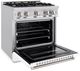 ZLINE Classic 30" Satin Stainless Steel Pro Style Gas Range with White Matte Door-3