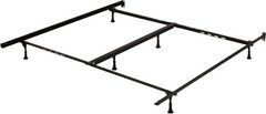 Beaudoin Black King Traditional Interlock Bed Frame with Plastic Glides