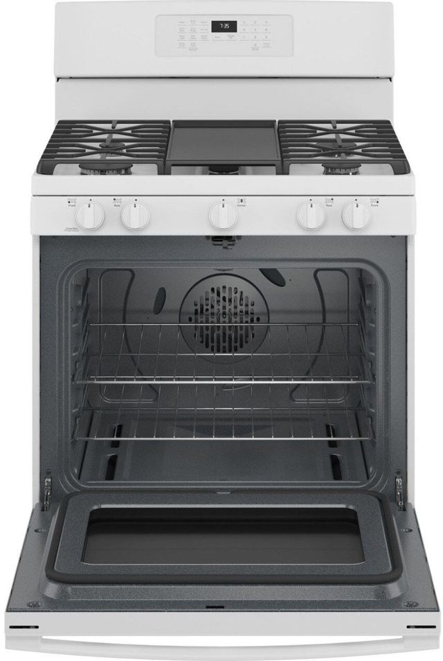 GE® 30" White Freestanding Gas Range-1