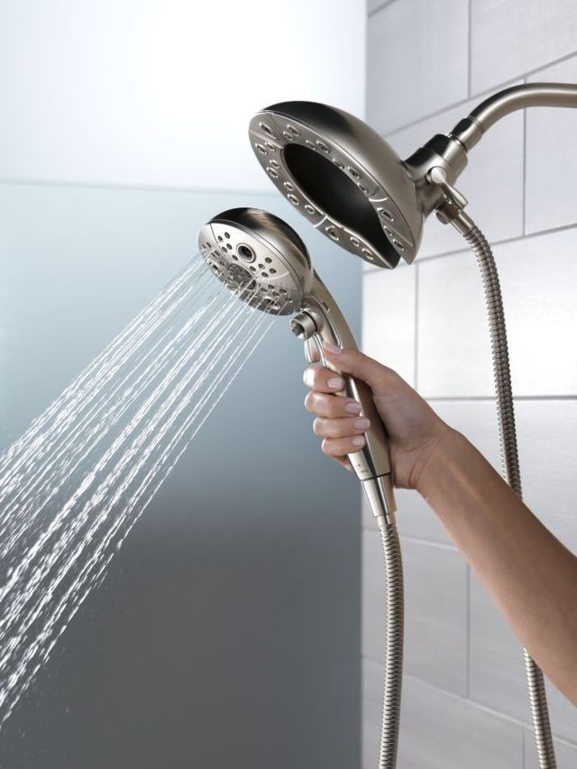 Delta Universal Showering Components Lumicoat® Stainless H2Okinetic® In2ition® 5-Setting 2-In-1 Shower-4