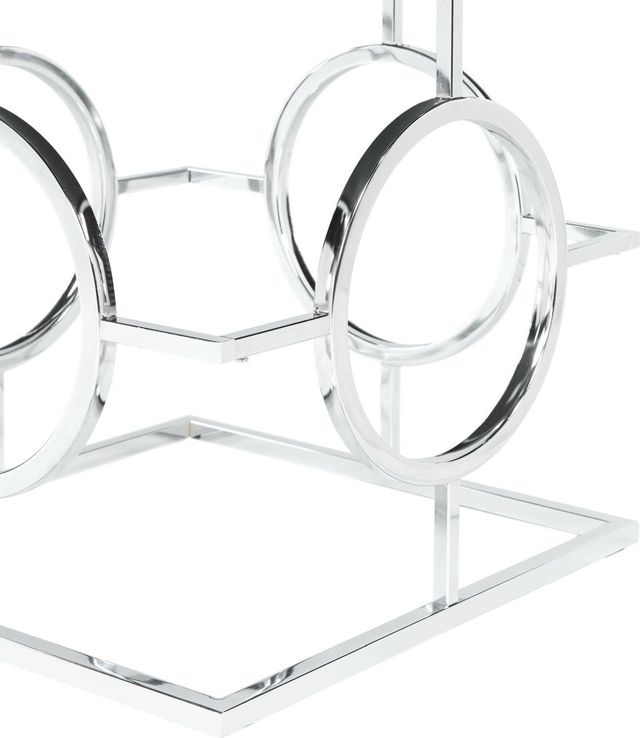 Elements International Pearl Glass Top End Table with Chrome Base-3