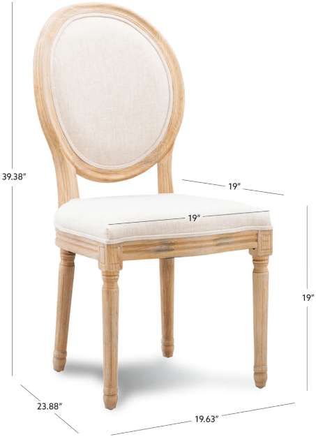 Linon Shiraz Natural Upholstered Dining Side Chair-2