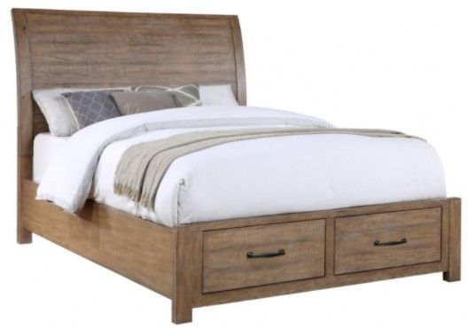 Winners Only® Andria Light Brown California King Storage Sleigh Bed