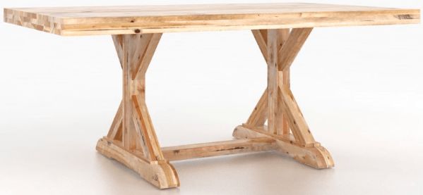 Canade Customizable Loft Natural Washed Trestle Dining Table-3