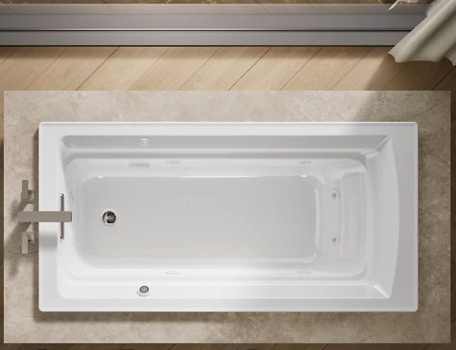 KOHLER® Archer® White 72" x 36" Drop-In Whirlpool Bath with Bask® Heated Surface-1