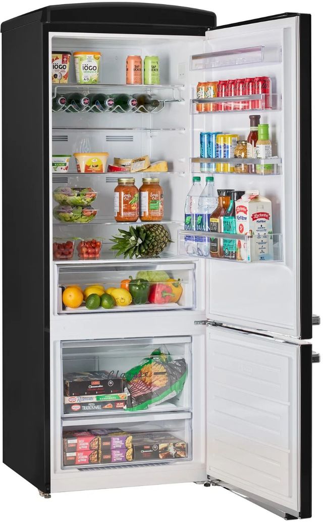 Unique® Appliances Classic Retro 28" 17 Cu. Ft. Midnight Black Counter Depth Bottom Freezer Refrigerator-2