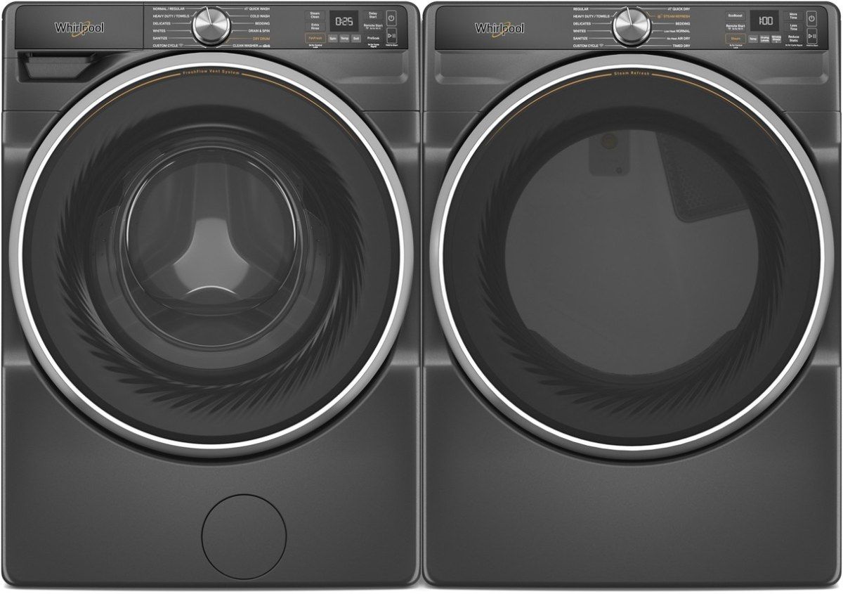 Whirlpool® Volcano Black Front Load Laundry Pair