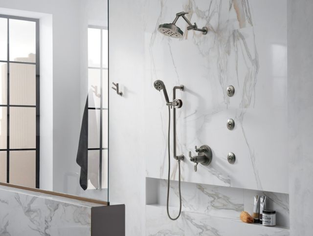 Brizo Litze® Brilliance® Luxe Steel® Slide Bar Handshower with H2OKinetic® Technology-1