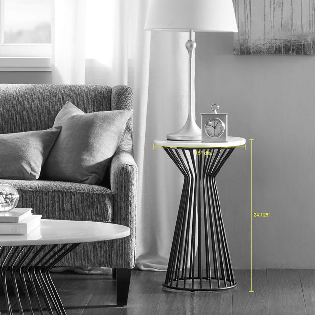 Olliix by Madison Park Black/White Marbury Pedestal-3