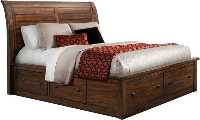Elements International Dawson Creek Dark Wood Sleigh Storage Bedroom-0