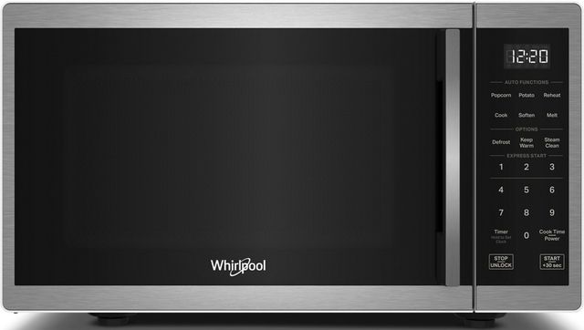 Whirlpool® 0.9 Cu. Ft. Stainless Steel Countertop Microwave with Steam Clean-0
