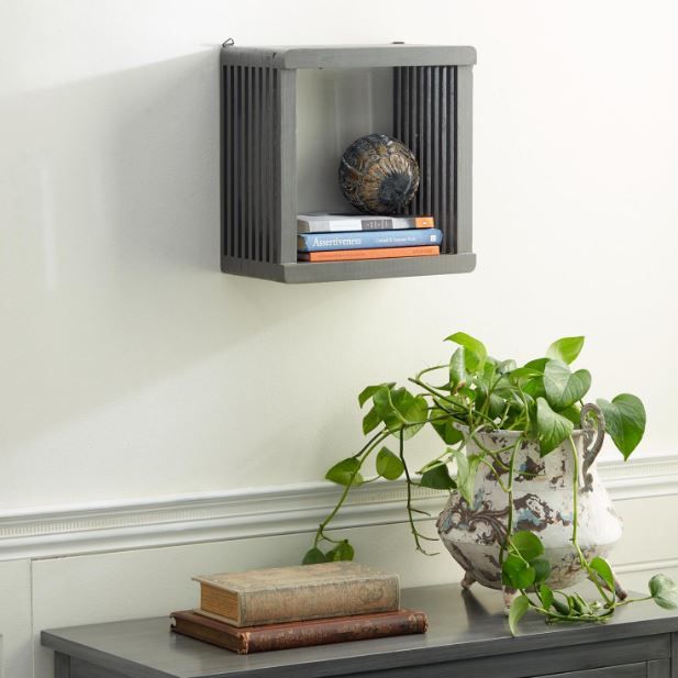 Deco Marche Gray Wooden Wall Shelf-4