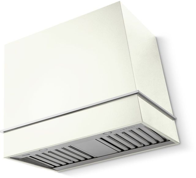 La Cornue Cornufé Loge 36" Pure White Wall Mounted Range Hood with Polished Chrome Trim-0