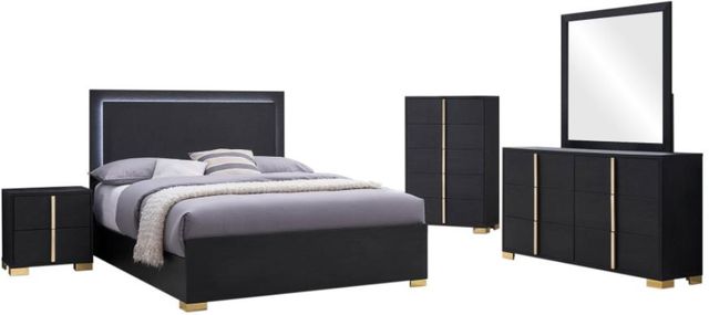 Coaster® Marceline 5-Piece Black Eastern King Bedroom Set -0