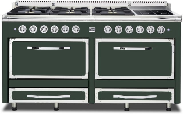 Viking® Tuscany 66" Blackforest Green Dual Fuel Pro-Style Dual Fuel Natural Gas Range-0