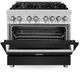 ZLINE 36" Stainless Steel Pro Style Dual Fuel Range with Black Matte Door-4