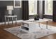 ACME Furniture Harta White Top End Table with Chrome Base-2