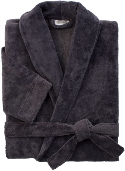 Cariloha Graphite Bamboo-Viscose Blend Large/Extra Large Unisex Plush Bathrobe-0