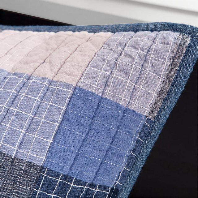 Olliix by INK+IVY Blue King Maddox Coverlet Set-4