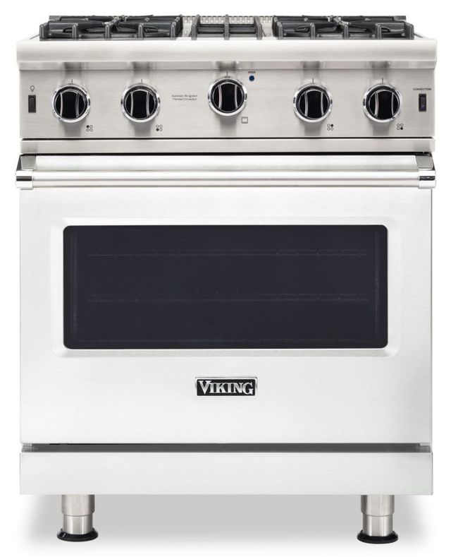 Viking® 5 Series 30" Frost White Pro Style Natural Gas Range-0