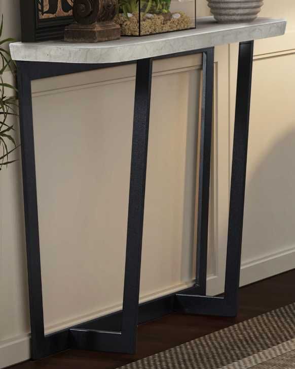 Liberty Furniture Pierce White Sofa Table with Black Base-0