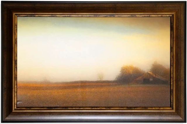 Stylecraft Barn on a Foggy Morning Brown/Dark Brown/Off-White Wall Art -0